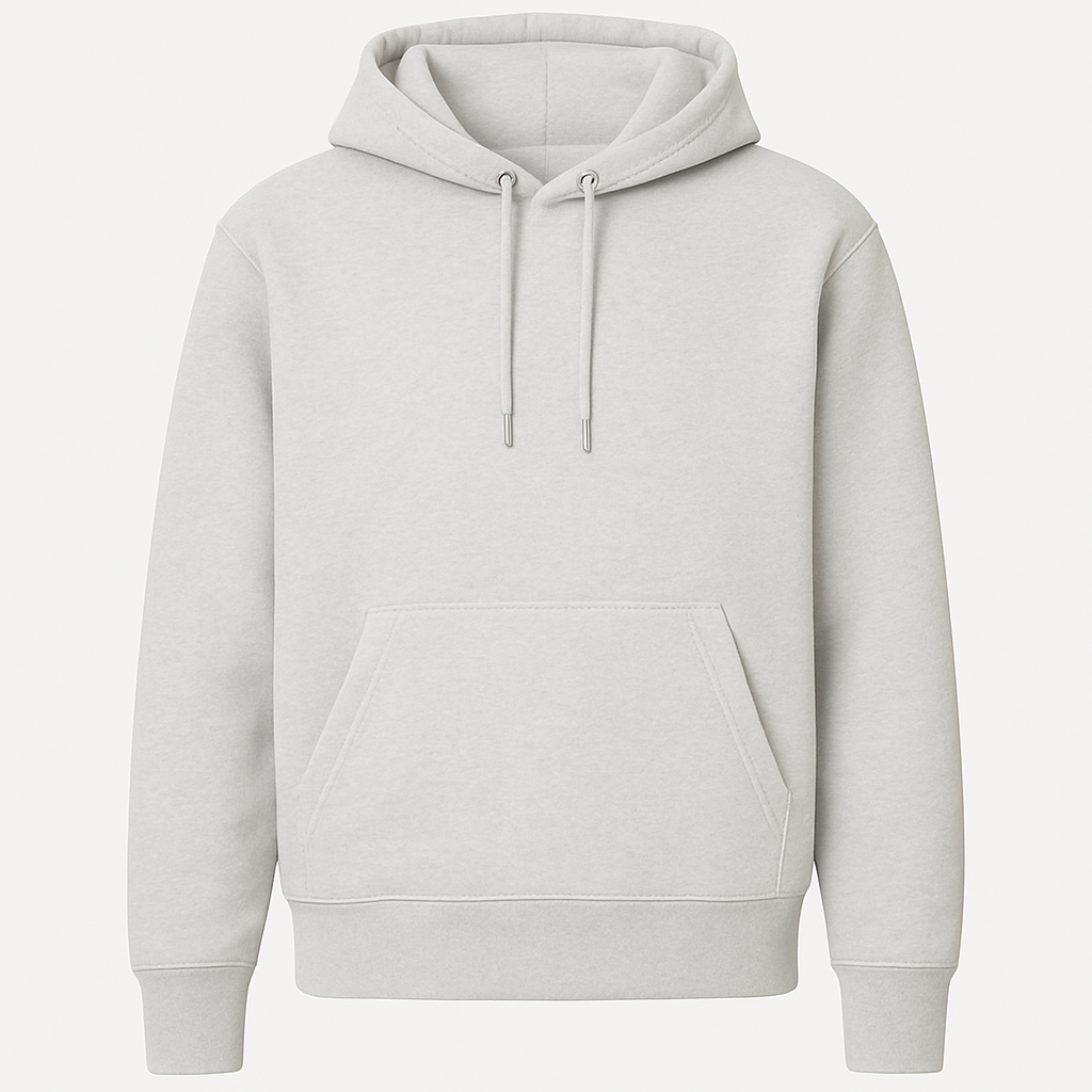 Grijze Heren Hoodie Dikke Basic Sweater met Capuchon, Regular Fit