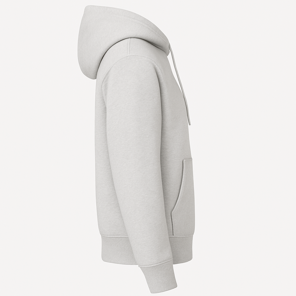 Grijze Heren Hoodie Dikke Basic Sweater met Capuchon, Regular Fit