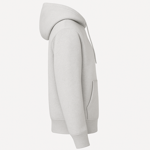Grijze Heren Hoodie Dikke Basic Sweater met Capuchon, Regular Fit